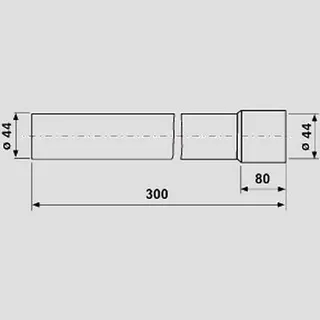Sanit Eisenberg Spülrohr Verlängerungsrohr d:44 mm x 300mm weiß – Bild 2