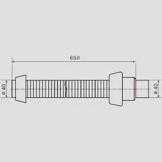 Sanit Eisenberg Flexibles Anschlussrohr 40x650 – Bild 2