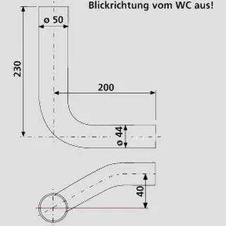 Sanit Eisenberg Spülbogen d:50x44 rechts versetzt 80mm weiß – Bild 2