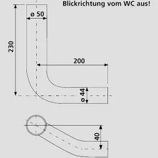 Sanit Eisenberg Spülbogen d:50x44 links versetzt 80mm weiß – Bild 2