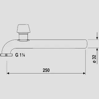 Sanit Eisenberg Abgangsbogen 90Gr mit Rohrbelüfter G1 1/4x32 – Bild 2