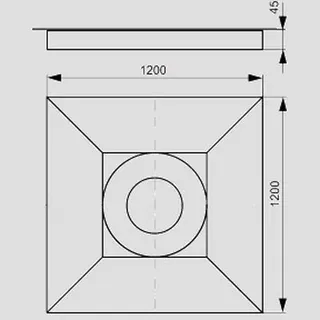 Sanit Eisenberg Duschbord 1200x1200x45 – Bild 2
