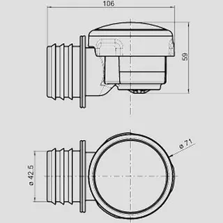 Sanit Eisenberg Rohrbelüfter ventilair DN 30-50 waagerecht – Bild 2
