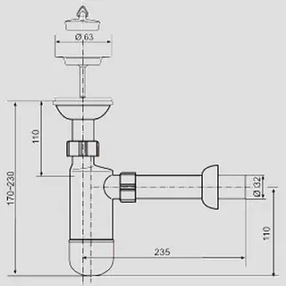 Sanit Eisenberg Flaschengeruchsverschluss 609/1 G1 1/4x32 – Bild 2