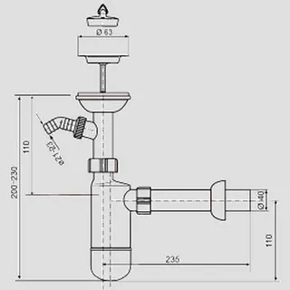 Sanit Eisenberg Flaschengeruchsverschluss 609/1W G1 1/4x40 – Bild 2