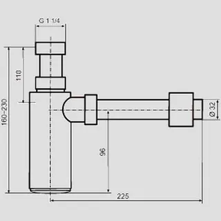 Sanit Eisenberg Design Geruchsverschluss1 1/4 x 32 mm verchromt – Bild 2