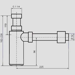 Sanit Eisenberg Design Geruchsverschluss 607 G1 1/4x32 matt schwarz – Bild 2