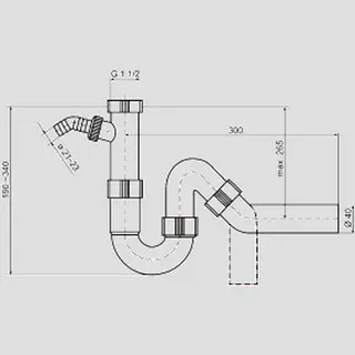 Sanit Eisenberg Universal Rohrgeruchverschluss 1 1/2x40 mit Geräteanschluss – Bild 2