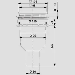 Sanit Eisenberg Duschablauf 823/BS für Duschbord – Bild 2