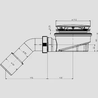 Sanit Eisenberg Duschablauf 823/90FW WH: 60mm – Bild 2