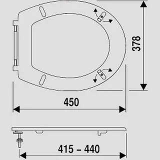 Sanit Eisenberg WC-Sitz 4002 ohne Deckel mit Welle ES-Scharniere weiß – Bild 2