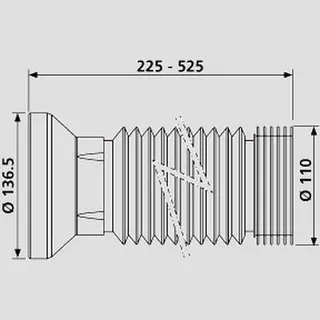Sanit Eisenberg WC-Anschlussschlauch DN100 flexibel weiß – Bild 2