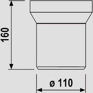 Sanit Eisenberg WC-Anschlussstutzen 160mm DN100 weiß – Bild 2