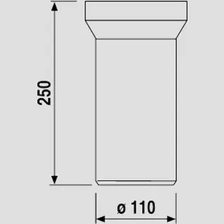 Sanit Eisenberg WC Anschlussstutzen 250mm DN100 weiß – Bild 2
