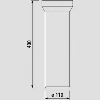Sanit Eisenberg WC-Anschlussstutzen 400mm DN100 manhattan – Bild 2