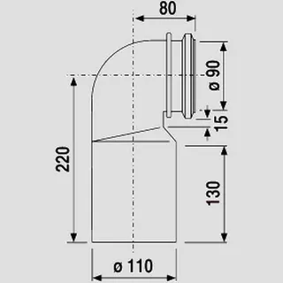 Sanit Eisenberg WC-Anschlussbogen 90Gr DN90/DN100 1-fach schwarz – Bild 2