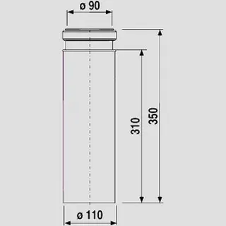 Sanit Eisenberg WC-Anschlussstück DN90/DN100 schwarz – Bild 2