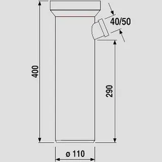 Sanit Eisenberg WC-Anschlussstutzen 400mm seitlich Abgang weiß – Bild 2