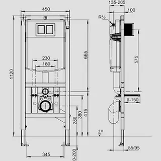 Sanit Eisenberg WC-Element INEO PLUS behindertengerecht 1120/450 – Bild 2