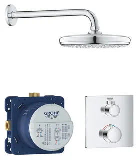 Grohe Grohtherm Set inkl. Thermostat, Grundkörper & Kopfbrause (chrom)