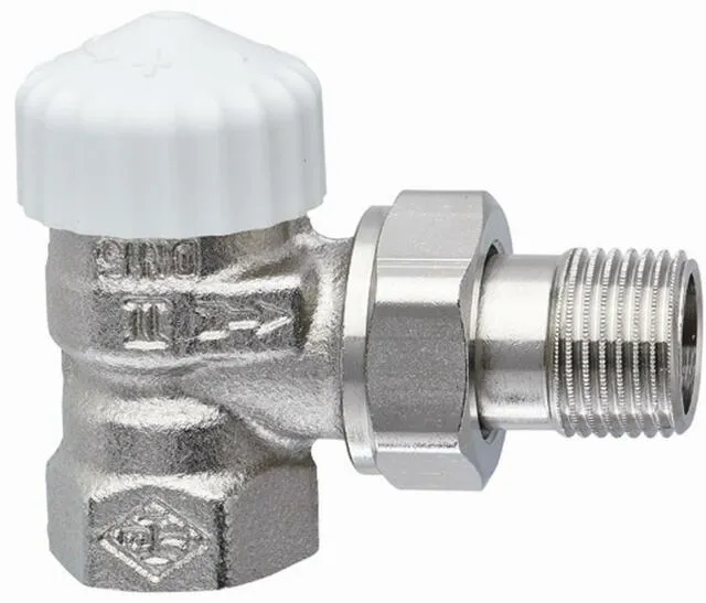 Heimeier Thermostat Ventilunterteil V-exakt II, Rotguss vernickelt, Eckform 1/2"