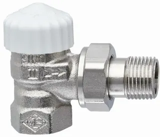 Heimeier Thermostat Ventilunterteil V-exakt II, Rotguss vernickelt, Eckform 3/8"