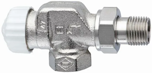 Heimeier Thermostat Ventilunterteil V-exakt II, Rotguss vernickelt, axial 1/2"