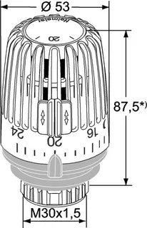 Heimeier Thermostat-Kopf K, Standard Einstellskala – Bild 2