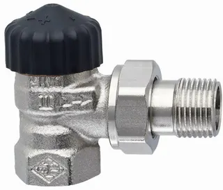 Heimeier Thermostat Ventilunterteil, Rotguss vernickelt, Eckform 3/4"
