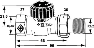 Heimeier Thermostat Ventilunterteil Standard, Rotguss vernickelt, Durchgang 1/2" – Bild 2