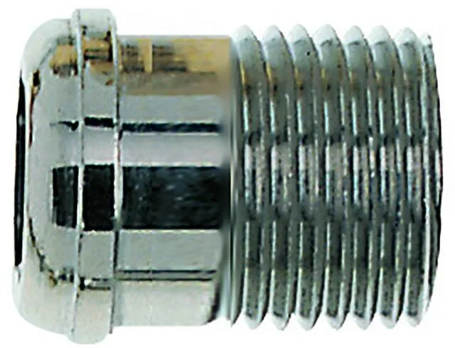 Heimeier Schraubnippel, konischdichtend, Messing vernickelt 1/2"