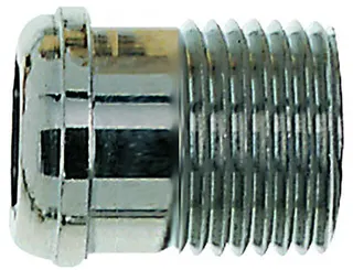 Heimeier Schraubnippel, konischdichtend, Messing vernickelt 1/2"