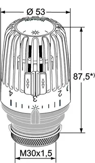 Heimeier Thermostat-Kopf K, Behördenmodell, 6-28 Grad – Bild 2