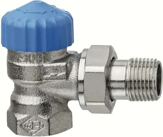 Heimeier Thermostat Ventilunterteil, Rotguss vernickelt, Eckform 1/2"