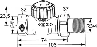 Heimeier Thermostat Ventilunterteil V-exakt II, Durchgang 3/4" – Bild 2