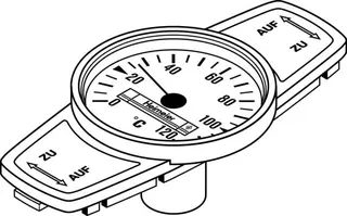 Heimeier Thermometer zu Globo Kugelhahn H, P, P-S DN 10-32, rot