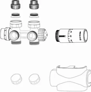 Heimeier Multilux 4-Set HALO für Zweirohrsystem verchromt – Bild 2