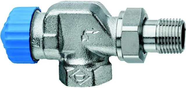 Heimeier Thermostat Ventilunterteil, Rotguss vernickelt, axial 1/2"