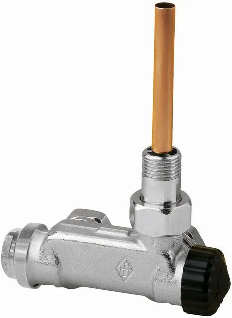 Heimeier EZ-Ventil Eckform 1/2", Rotguss vernickelt für Einrohr