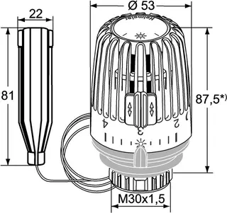 Heimeier Thermostat-Kopf K mit Fernfühler Standard, Kapillarrohr 2 m – Bild 2