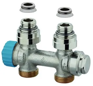 Heimeier Thermostat Ventilunterteil Multilux, für Einrohrsystem, Durchgang IG R 1/2"