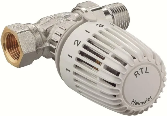 Heimeier Rücklauftemperaturbegrenzer RTL, Rotguss vernickelt, Durchgang R 1/2" AG
