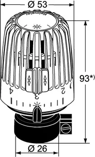 Heimeier Thermostat-Kopf K für Danfoss RAVL, – Bild 2