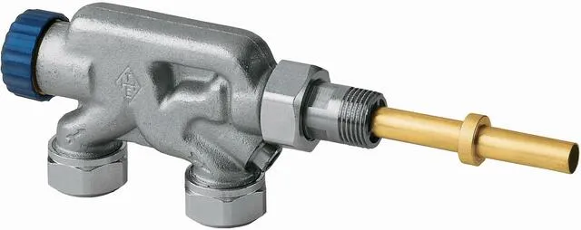 Heimeier Einrohrventilunterteil Rotguss vernickelt, 3/4" AG