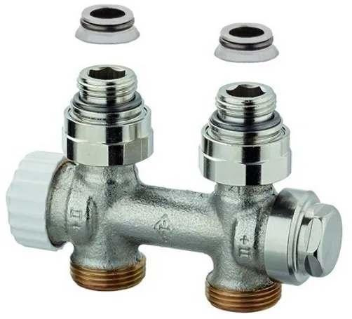 Heimeier Thermostat Ventilunterteil Multilux, für Zweirohrsystem, Durchgang IG R 1/2"