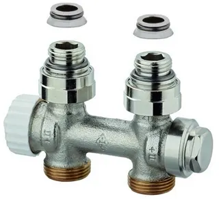 Heimeier Thermostat Ventilunterteil Multilux, für Zweirohrsystem, Durchgang IG R 1/2"