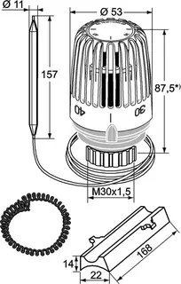 Heimeier Thermostat-Kopf K mit Wärmeleitsockel und Spiralfeder – Bild 2