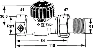 Heimeier Thermostat Ventilunterteil Standard, Rotguss vernickelt, Durchgang 1" – Bild 2