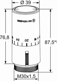 Heimeier Thermostat Kopf Halo, weiß RAL 9016 Sollwertbereich 6-28 GradC – Bild 2