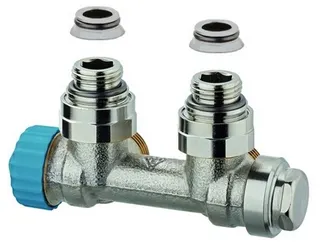 Heimeier Thermostat Ventilunterteil Multilux, für Einrohrsystem, Eckform IG 1/2"